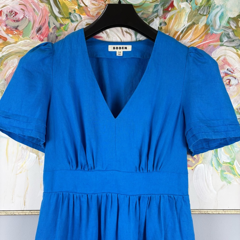 Boden Bright Blue V‑Neck Midi Dress - Picture 4 of 9